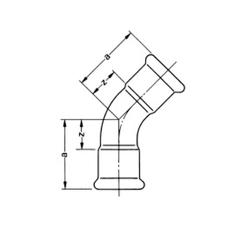 CUプレス　45°エルボ　45E
