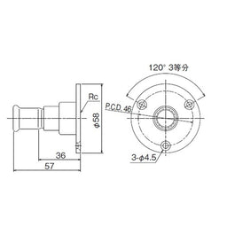 CUプレス　片ソケット付ザルボ　片ソケット付ザルボ