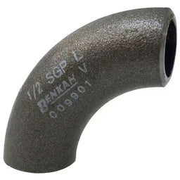 溶接式鋼管継手SGP黒180°エルボ（ロング）