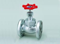 桑名金属工業　マレブルバルブ　１０Ｋ　玉形弁　フランジ形　強化ＰＴＦＥ